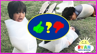 FOAM WRAP CHALLENGE EXTREME GONE WRONG Parent vs Kid Family Fun Activities with Ryan  Video Review [upl. by Ormsby557]