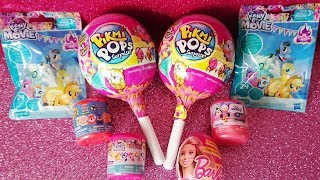 My Little Pony Pikmi Pops Giant Lollypop surprise eggs blind bags unboxing Mashems [upl. by Aihsined]