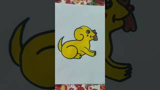 cute dog🐕drawing idea for beginners step by stepeasy dog drawing with number 66arttrendingviral [upl. by Boehmer222]