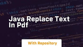 java replace text in pdf [upl. by Syck]