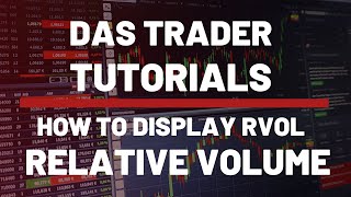 How to Display RVOL indicator in DAS Trader Charts [upl. by Retha726]