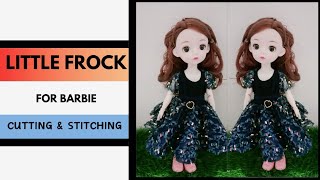 Little Frock for barbie Cutting and stitching [upl. by Stich]