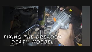 2001 Jeep Wrangler fixing death wobble Bent track bar steering arm bad steering box and rod ends [upl. by Ko552]