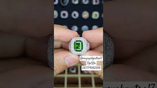 Natural Chrome Diopside 218cts Untreated Russia  Ket  ID CARD LAB  Ring Silver Microsetting 18 [upl. by Nicholl556]