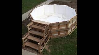 Fazendo uma píscina com paletes DIY Homemade Swimming Pool from Pallets [upl. by Keg988]