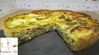 Tarte quotquichequot aux champignons oignons et fromage frais [upl. by Enitnemelc794]