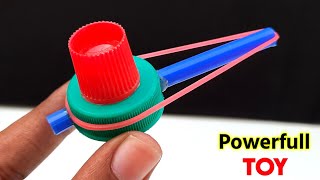 Amazing bottle cap toy  Homemade powerfull gun toy  how to make gun  rubberband launcher [upl. by Keever]