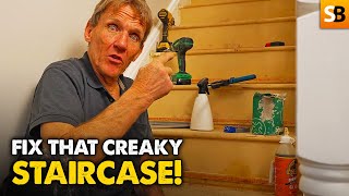 No More Creaks  DIY Stair Repair Tutorial [upl. by Atinihc]