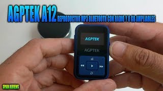 AGPTEK A12 Reproductor mp3 bluetooth con radio y 8 GB ampliables [upl. by Anitaf974]