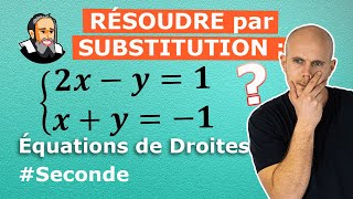 Résoudre un SYSTÈME dÉquations par SUBSTITUTION  Exercice Corrigé  Seconde [upl. by Eniowtna]