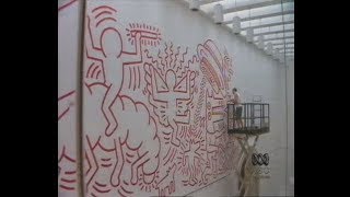 Keith Haring Paints Mural in Sydney Art Gallery 1984 [upl. by Annoid]