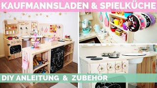 Kaufmannsladen amp Spielküche aus Holzkisten selber bauen  DIY Anleitung  Kaufladen mit Zubehör [upl. by Selim128]