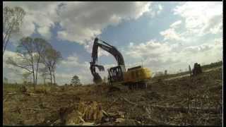 Deere 270D Excavator Clearing Land [upl. by Voe123]