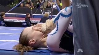 Rebecca Bross injures her knee at Nationals  from Universal Sports [upl. by Trudie]