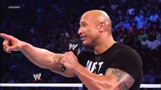 The Rock gets into a battle of wits with Team Rhodes Scholars SmackDown Jan 11 2013 [upl. by Inaj]