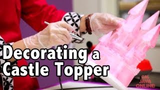 How to Color a Castle Topper using an Airbrush amp Disco Dust [upl. by Yrolg571]