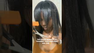 Major Benefits of Trimming or Dusting Relaxed Hair haircare relaxedhair fyp contentcreator [upl. by Ehcor479]