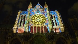 CHARTRES en quotSon et Lumièrequot cathédrale sur 2 faces [upl. by Anetta]