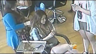 Caught on Camera Woman Walks Out Of Burbank Salon After Getting 900 Worth Of Treatments [upl. by Noslrac297]