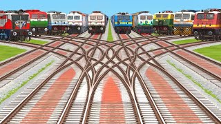 Indian Railway coupling crossing bumpy railway station track locomotive train simulator running rail [upl. by Femmine]