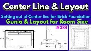 Center Line Method for Brick Masonry  Center Line for Step Footing of Brick Work [upl. by Ellednahs]