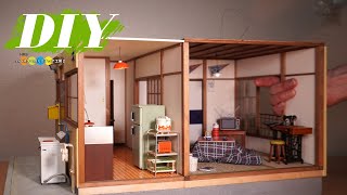 DIY 1960年代に建築されたアパートを参考に作った作品がこちら！ ミニチュア昭和アパート作り＃124総集編 [upl. by How]