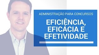 Eficiencia Eficácia e Efetividade  Administração para Concursos [upl. by Sema644]