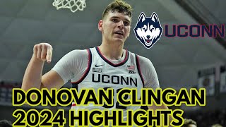 Donovan Clingan  UConn Highlights 2024 [upl. by Ruyle]