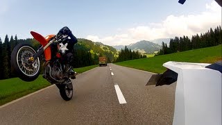 660 SMC chasing 690 SMC at Swiss Supermoto Meet [upl. by Naid]