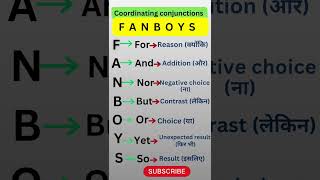 FANBOYS coordinating conjunctions  English tricksEnglish Hacks [upl. by Atsyrk]