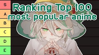 Tierlist ranking top 100 anime but you cant disagree with me because its my birthday week [upl. by Gabe]