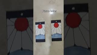 How to make Tanjiro hanafuda earrings fypシ art kny kimetsunoyaiba demonslayer craft fy fyp [upl. by Lauber387]