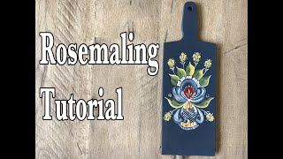 Rosemaling Tutorial  Hallingdal Bread Board [upl. by Fisoi]