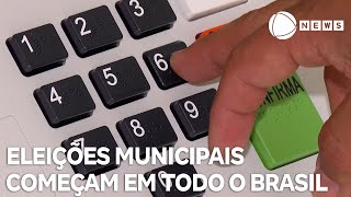 Eleições municipais começam em todo o Brasil [upl. by Ahlgren]