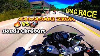 Kawasaki Ninja Zx6r Vs Honda Cbr600rr Race  Kawasaki ZX6R  cbr 600 rr 2024 [upl. by Botti771]