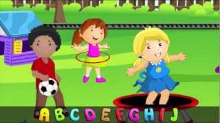 ABC Alphabet Song in HD with Lyrics  Childrens Nursery Rhymes by eFlashApps [upl. by Aklam]