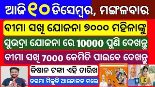 Odisha News  10 December 2024 Morning news  Subhadra yojana money transfer Upstox app earn money [upl. by Rubio]