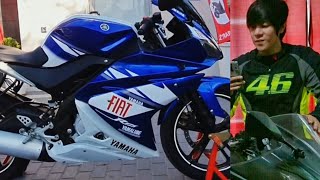 Yamaha YZF R125 Fiat Edition Close Up WalkAround Top Speed  R15 Rider Kikomi [upl. by Malia]