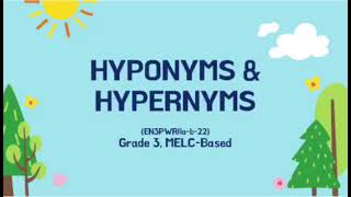 Hyponyms amp Hypernyms MELCSbased [upl. by Binette]