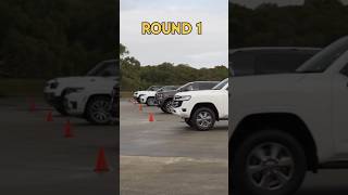 land cruiser Vs Defender Vs Ford Vs Jeep drag race shorts jeepford landcruiser creditcarwow [upl. by Enileuqcaj]