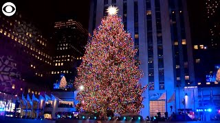 WEB EXTRA Rockefeller Center Tree Lighting In NYC [upl. by Lacagnia676]