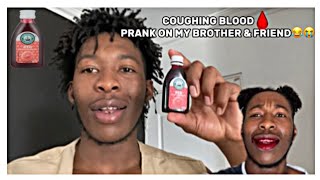 COUGHING BLOOD🩸PRANK ON MY BROTHER amp FRIENDDOUBLE TROUBLEMUST WATCH 😈‼️ [upl. by Mouldon]