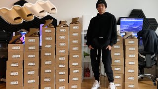 Buying 60 Yeezy Slides FOR RETAIL  Sneaker Botting Reselling Vlog [upl. by Pietje]