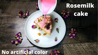 Rosemilk Cake  Rosemilk Tres leches cake  Trending rose milk cake recipes YouTube trending viral [upl. by Eberhart]