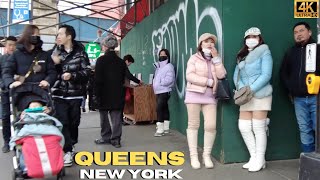 Walking Flushing Queens NY  Chinatown Hustle 4K [upl. by Yemac]