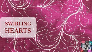 How to Free Motion Quilt Swirling Hearts  Quilting Design 505 [upl. by Liahus]