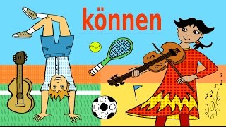 Deutsches Modalverb quotkönnenquot  Sport  Musik  German lesson for beginners A1 [upl. by Kcirednek]