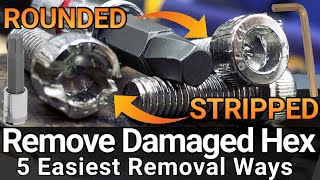 5 Easy Tricks HOW to Remove Rounded Stripped Allen Hex Bolts FCA Screw [upl. by Major607]