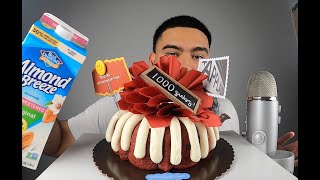 CELEBRATING 1000 SUBS BUNDT CAKE ASMR MUKBANG [upl. by Ynttirb]