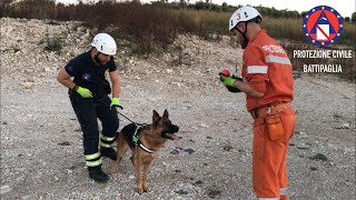 ADDESTRAMENTO UNITÀ CINOFILA  Protezione Civile Battipaglia [upl. by Kcirdor133]